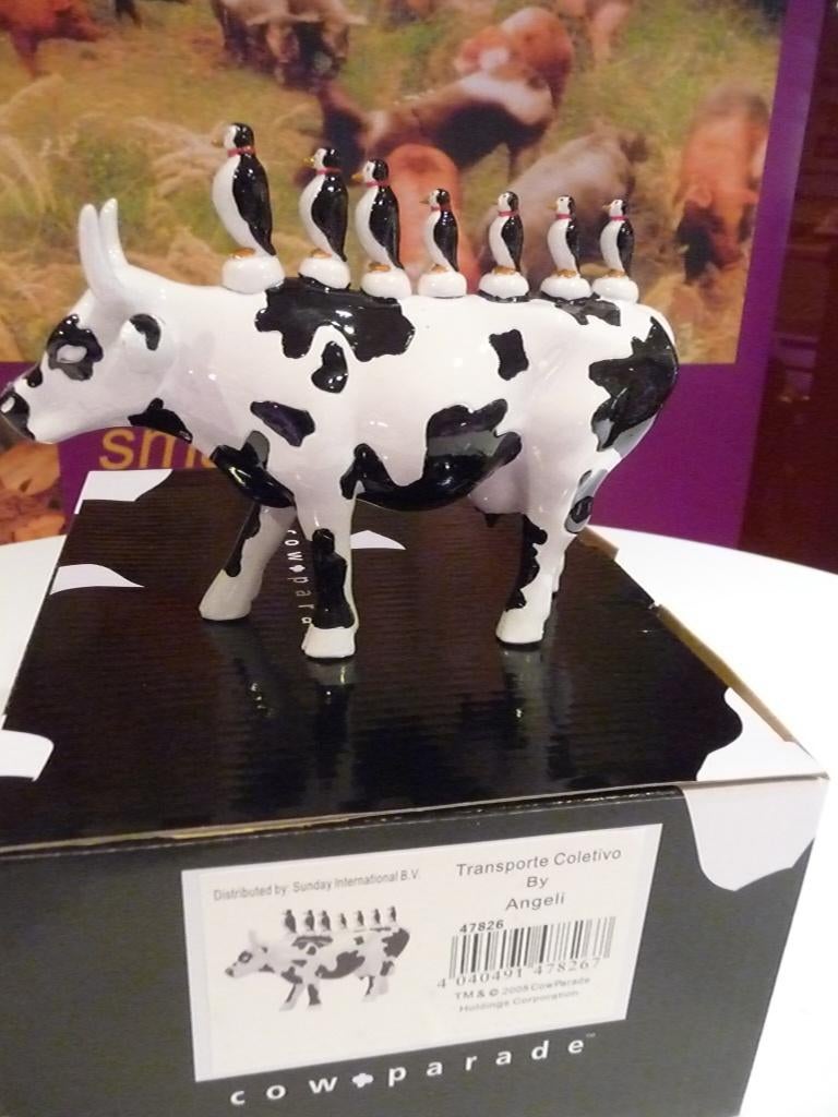 Nieuw Cow Parade koe Transporte Coletivo gratis verzending., Antiek en Kunst, Kunst | Designobjecten, Ophalen of Verzenden