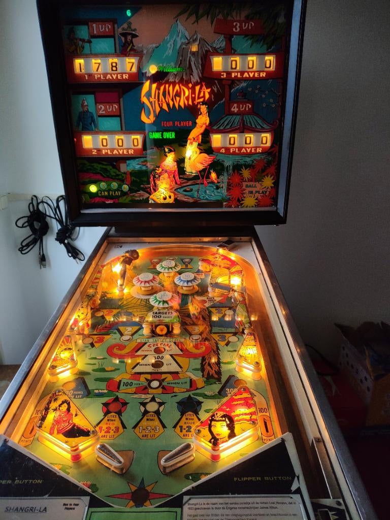 Shangri-la Flipperkast, Ophalen, Mechanisch, Flipperkast, Williams