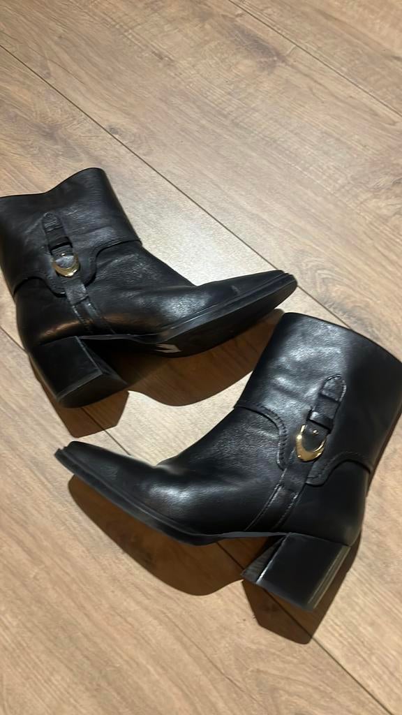 Leren laarsjes van Manfield, Ophalen of Verzenden, Zo goed als nieuw, Zwart