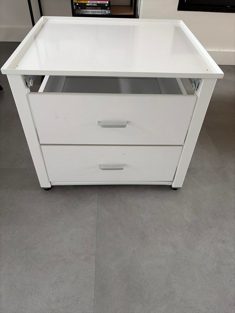 Wasmachine verhoger met lades - Wit, Witgoed en Apparatuur, Wasmachines, Gebruikt, 6 tot 8 kg, 85 tot 90 cm, 1200 tot 1600 toeren