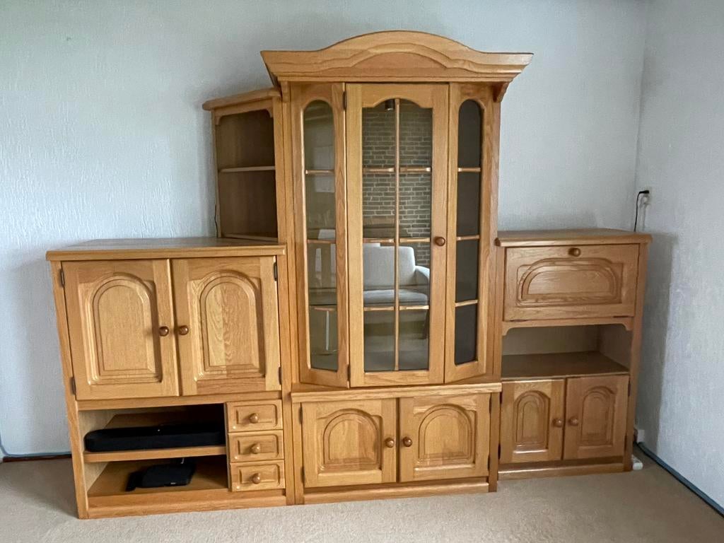 Blank eiken wand meubel/kast, Ophalen, 250 tot 300 cm, Gebruikt, Eikenhout