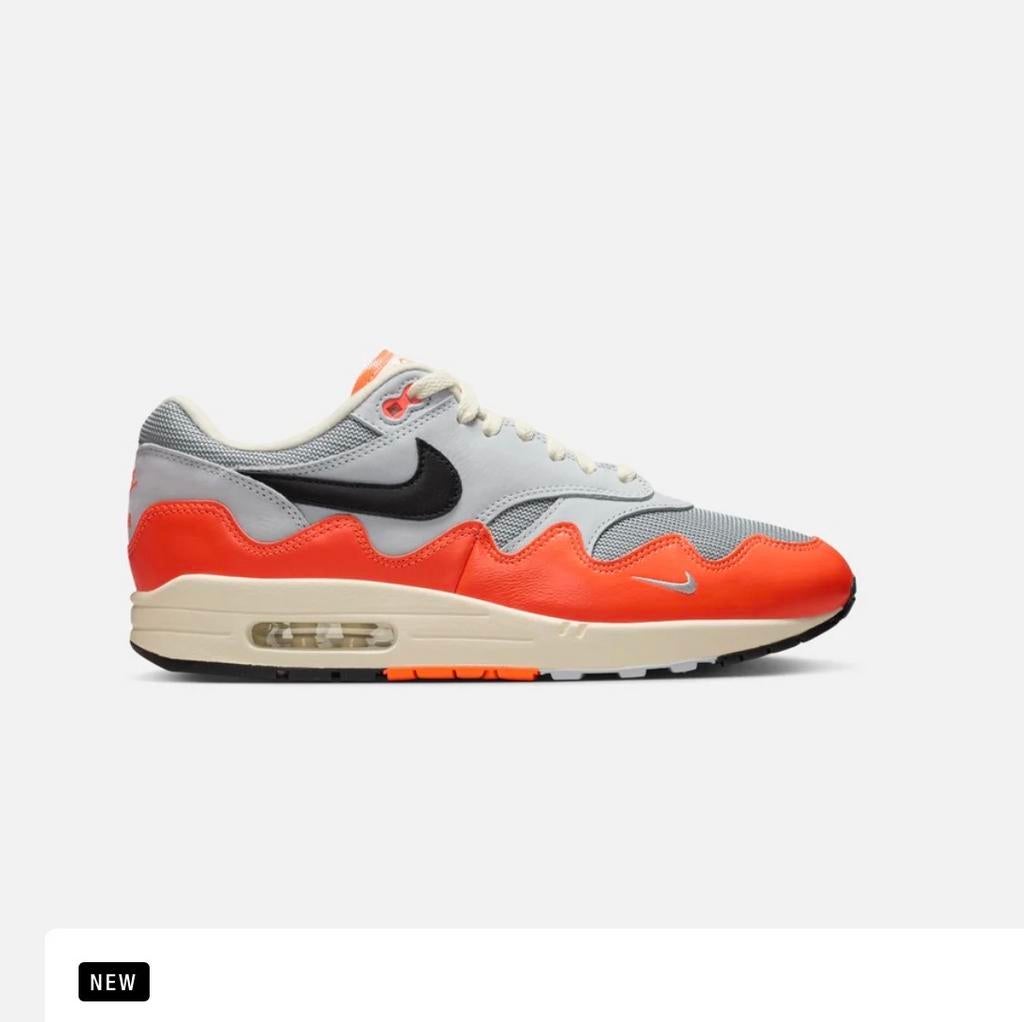 Patta x Nike Air Max 1 (Hyper Crimson/Black-Pure Platinum), Kleding | Heren, Schoenen, Nieuw, Sneakers of Gympen, Overige kleuren