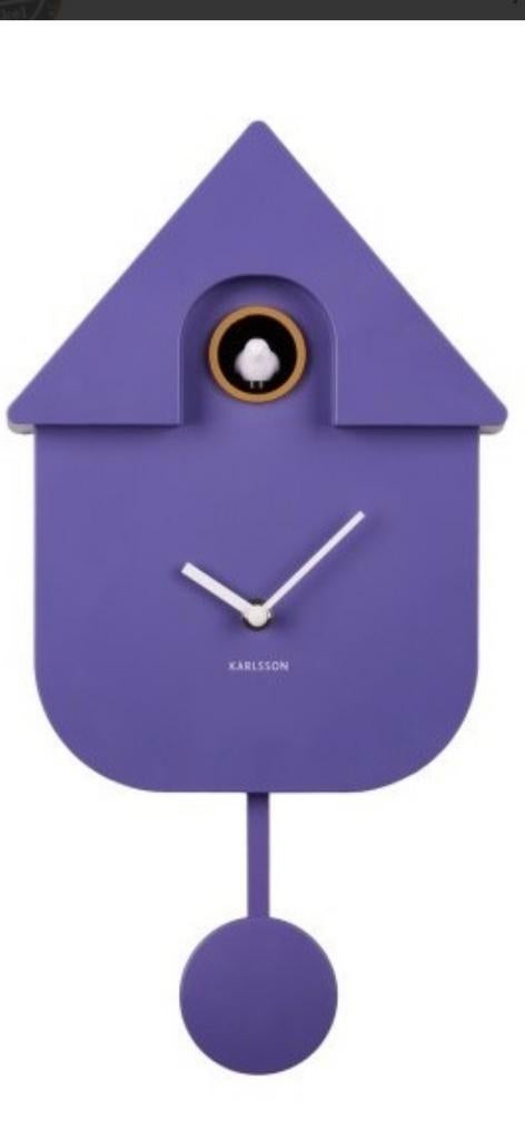 Super gave paarse koekoeksklok Karlsson, Ophalen of Verzenden, Zo goed als nieuw, Wandklok