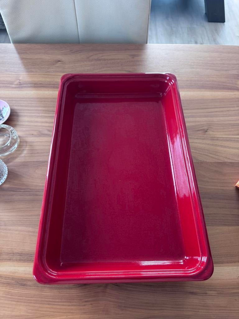 Emile Henry ovenbakvorm Rood, Ophalen of Verzenden, Zo goed als nieuw, Overige materialen, Overige typen