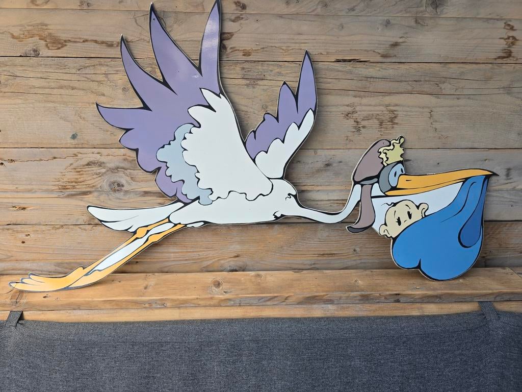 Raamhanger geboorte ooievaar, Kinderen en Baby's, Kraamcadeaus en Geboorteborden, Ophalen