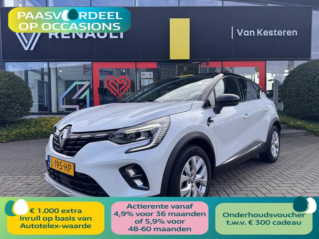 RENAULT Captur TCe 90pk GPF Intens / Camera / Navi / Complee, Gebruikt, Leder en Stof, Wit, Origineel Nederlands