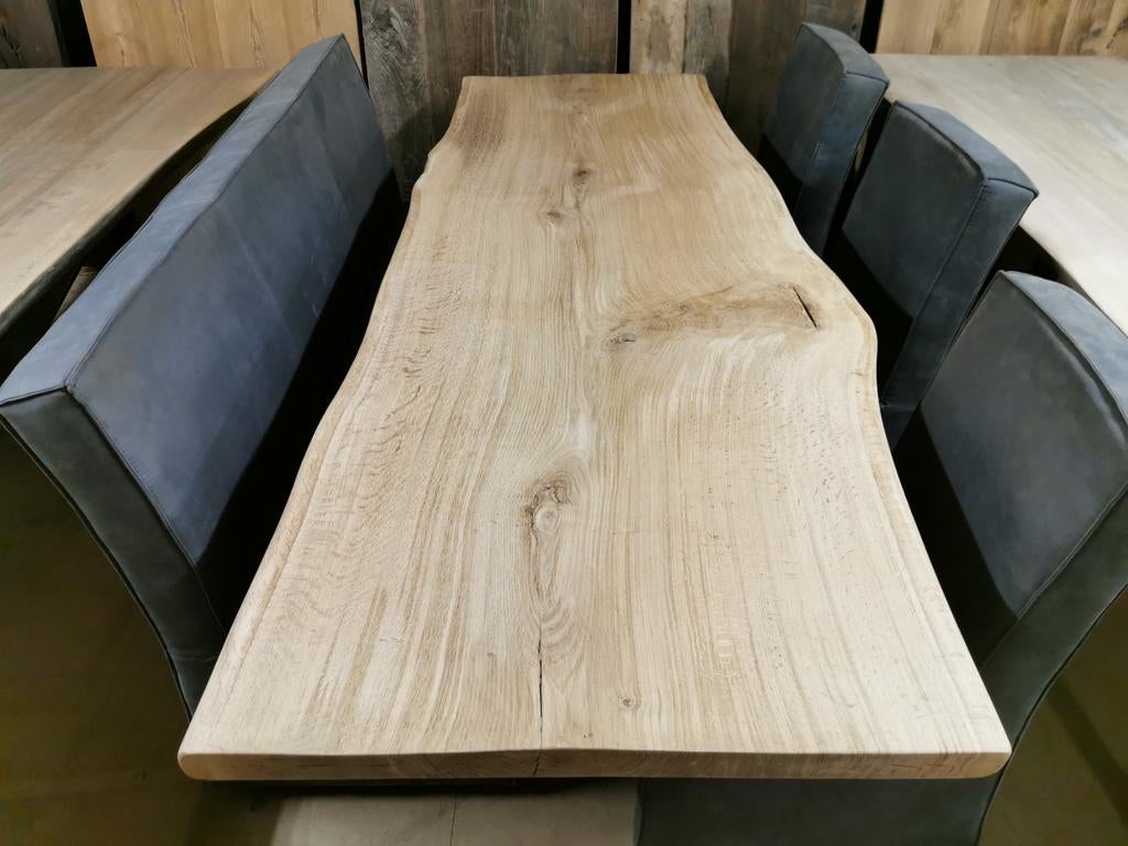 LEEG VERKOOP eiken boomstam tafels Deens ovaal epoxy, Ophalen of Verzenden