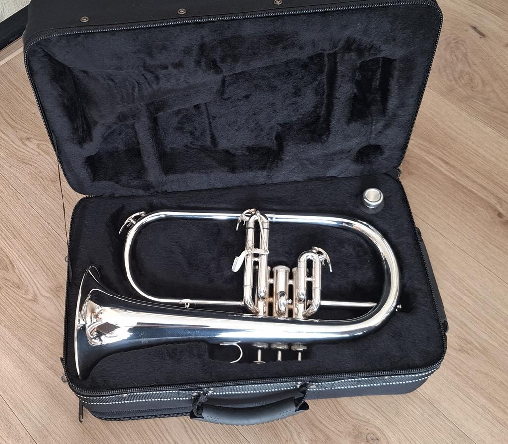 Roy Benson Bb-Bugel FH-302S, Ophalen of Verzenden, Zo goed als nieuw, Koperblazer, Met koffer of draagtas