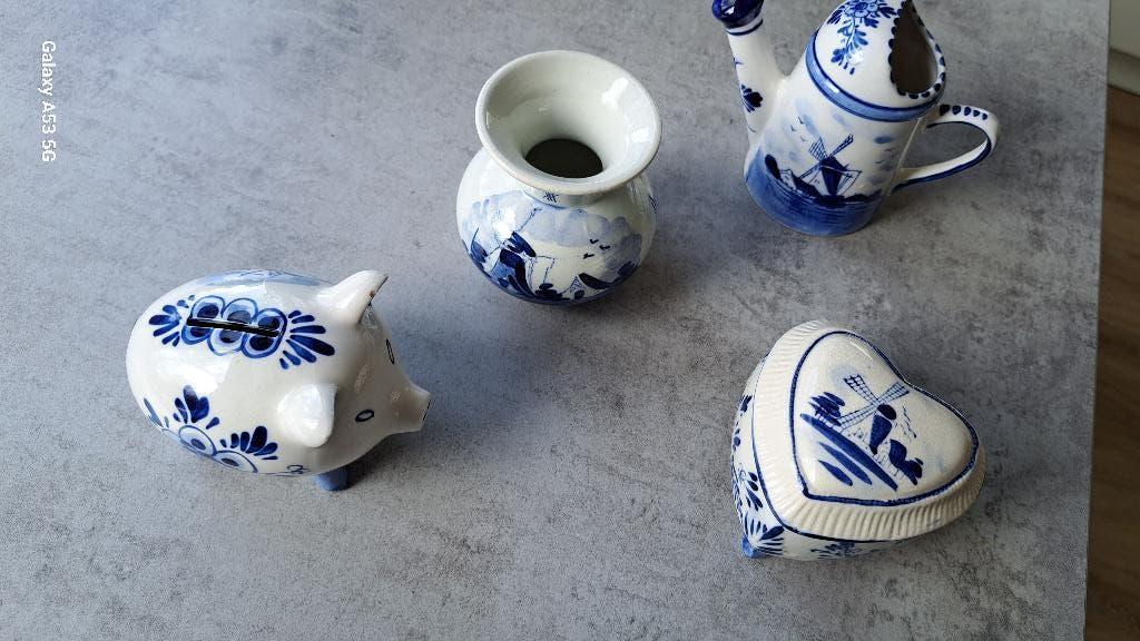 Delftblauwe miniaturen 4x, Antiek en Kunst, Antiek | Keramiek en Aardewerk, Ophalen