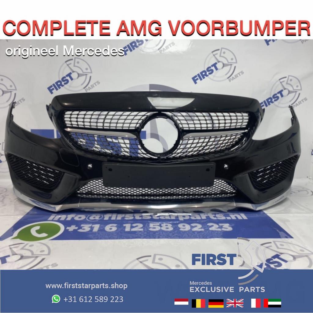 W205 C43 AMG Voorbumper COMPLEET Mercedes C Klasse 43 bumper, Gebruikt, -, Voor, Ophalen of Verzenden