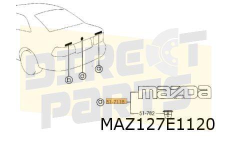 Mazda 626 embleem tekst ''Mazda'' achter Origineel! GE4T5171, Auto-onderdelen, Carrosserie en Plaatwerk, -, Verzenden, -, Nieuw