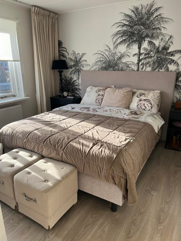 Boxspring 160x200, Ophalen, Zo goed als nieuw, Tweepersoons, 160 cm