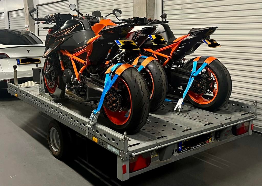 🏍️ Huren Motortrailer Motoraanhanger voor 3 Motoren TE HUUR, Motoren, Ophalen, Gebruikt