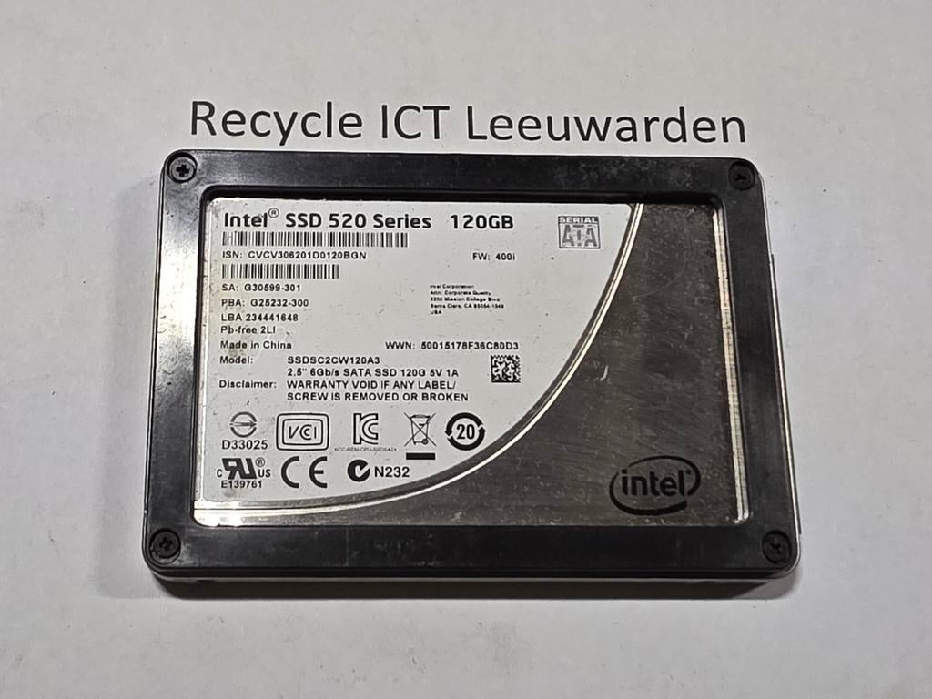 Intel ssd 520 series 120gb laptop ssd hdd hardeschijf, Intern, Gebruikt, Intel, Ophalen of Verzenden