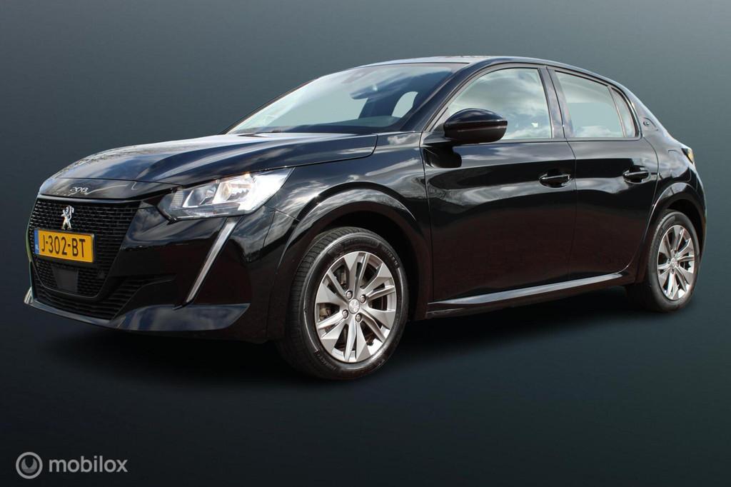 Peugeot e-208 EV Allure 50 kWh, App connect, Cruise, Clima,, 136 pk, Gebruikt, Zwart, Leder en Stof