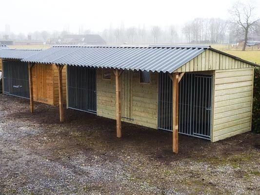 Hondenkennel 'Max' met tuinhuis-opslag, Ophalen, Nieuw, 110 cm of meer, 100 cm of meer