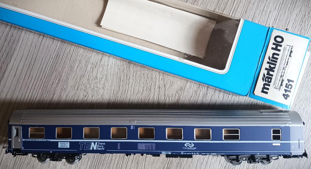 Marklin 4151 slaaprijtuig TEN  NS zgan in ovp, Hobby en Vrije tijd, Wisselstroom, Gebruikt, Wagon, Ophalen of Verzenden