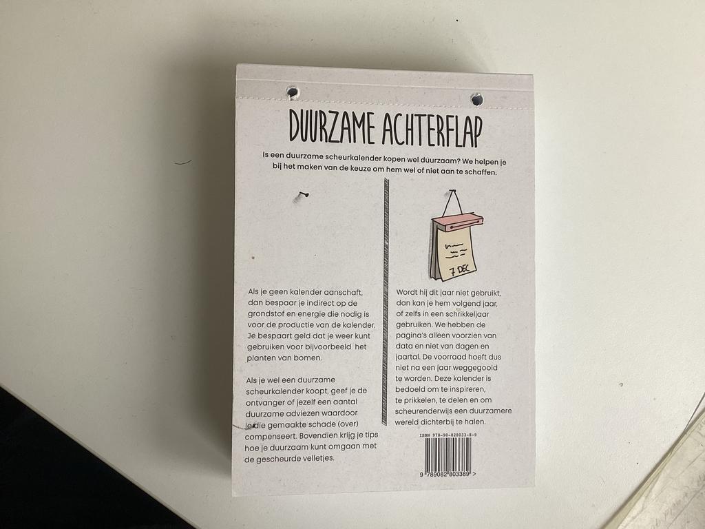 De duurzame scheurkalender, Diversen, Kalenders, Ophalen of Verzenden, Jaarkalender, Nieuw