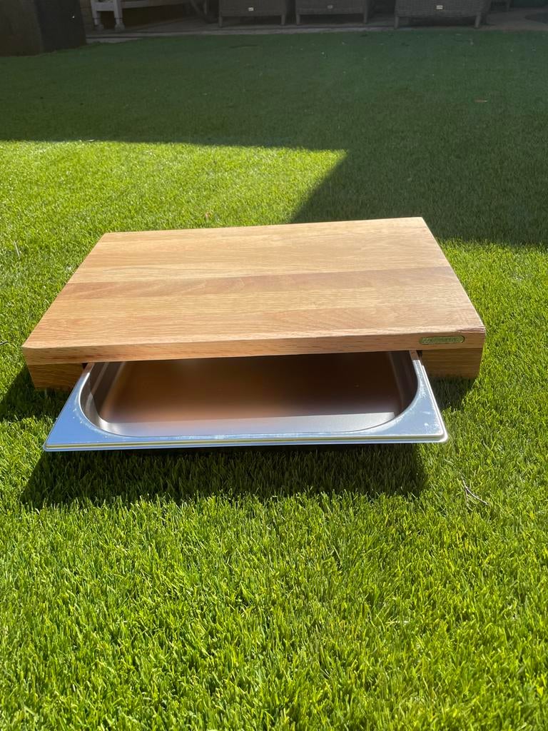Continental Snijplank met RVS opvangbak - Eikenhout, Hout, Snij-/serveerplank, M, Ophalen of Verzenden