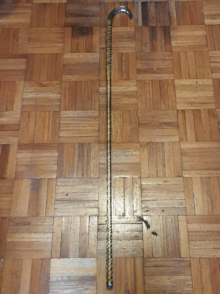 Zeldzame antieke wandelstok uit Engeland van glas 100 cm.