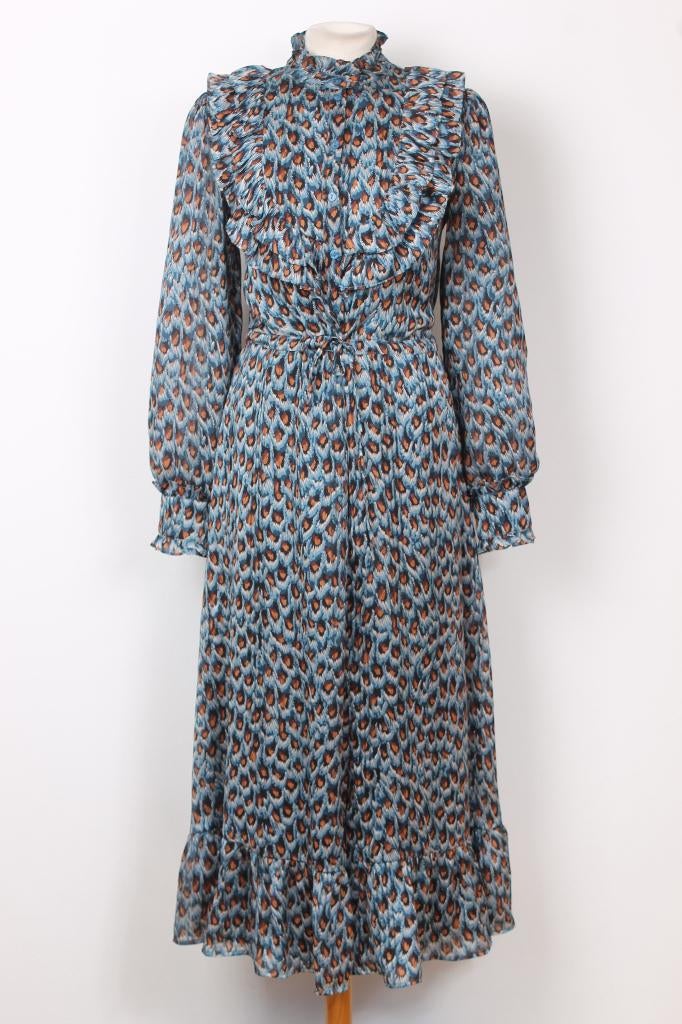 Lente! Maxi jurk van FABIENNE CHAPOT, Kleding | Dames, Jurken, Zo goed als nieuw, Maat 36 (S), Blauw, Onder de knie, Ophalen of Verzenden