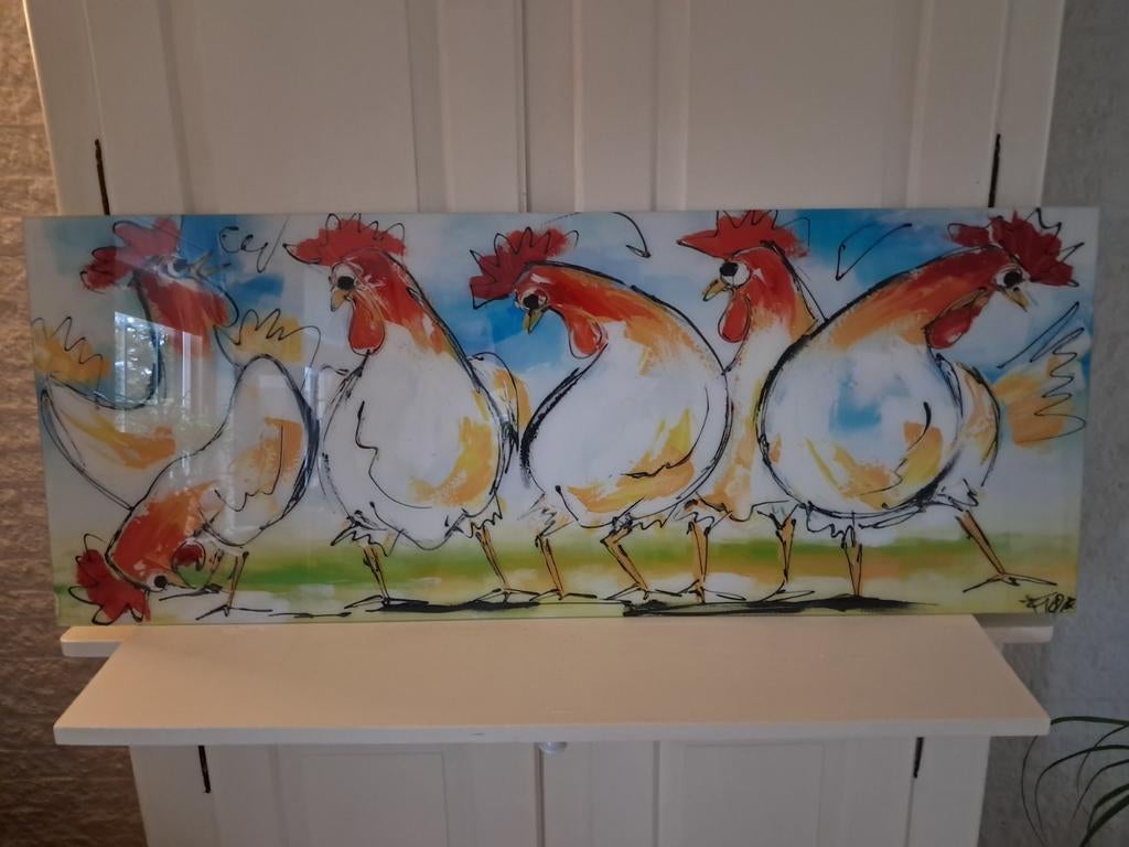 Kippen op glas Fiore, Ophalen