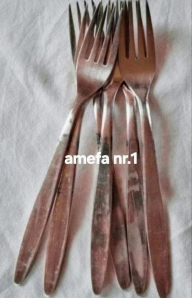 Amefa 90 verzilverd bestek met gladde handvatten, Antiek en Kunst, Ophalen of Verzenden