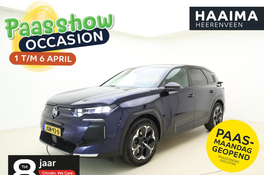 Citroen C5 Aircross Max Comfort Range 73 kWh Draadloos Apple, Stof, 213 pk, Adaptive Cruise Control, Grijs