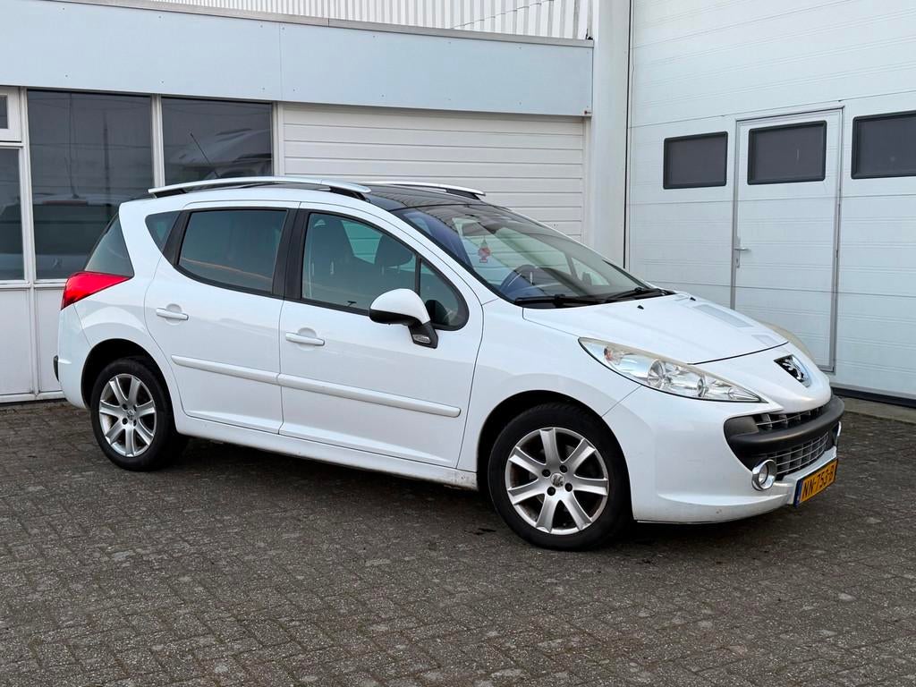 Peugeot 207 SW 1.6 VTi X-line AUTOMAAT+PANO+AIRCO+PDC+APK 03, 1228 kg, Stof, Gebruikt, Zwart