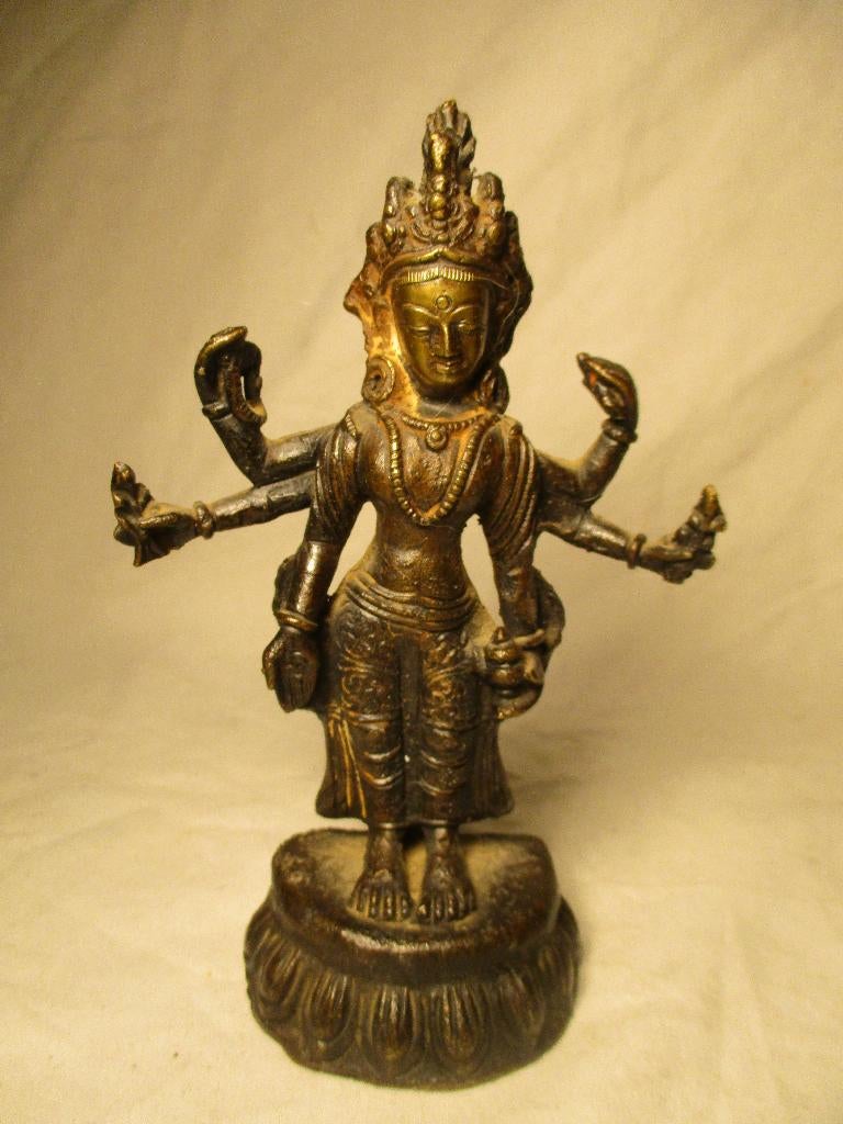 antiek koper-brons Boedha beeldje Nepal, Ophalen of Verzenden