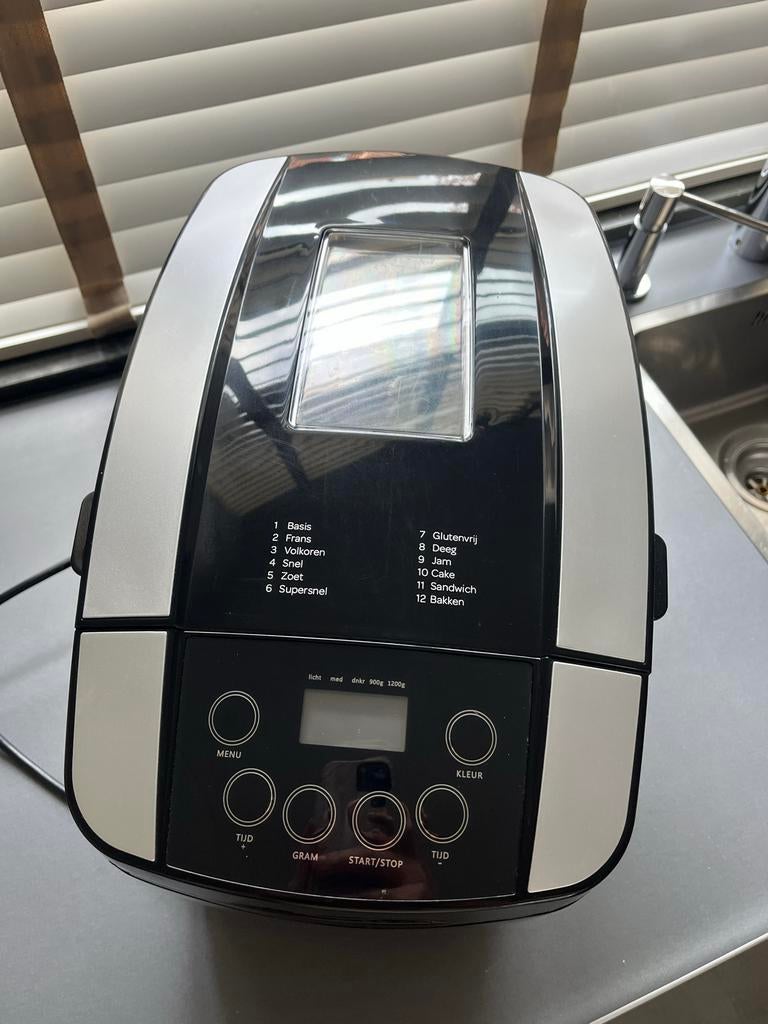 Broodbakmachine met 12 programma's, 800 tot 1200 gram deeg, Zo goed als nieuw, Kijkvenster, Ophalen