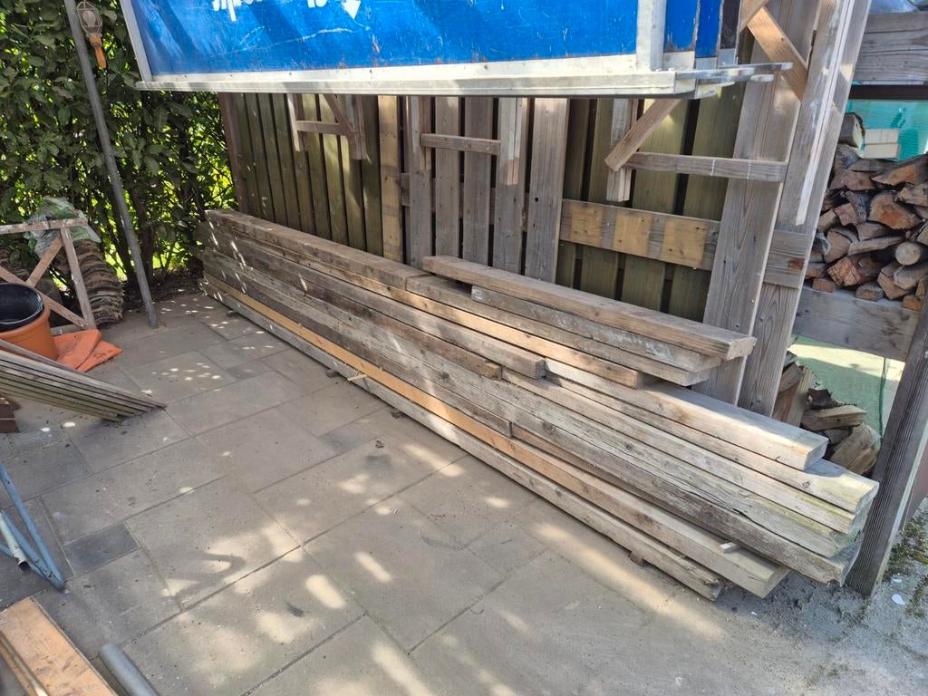 Houten balken 6x16 en 7x20, diverse lengtes (3.30-4.60m), Doe-het-zelf en Verbouw, Hout en Planken, Ophalen of Verzenden