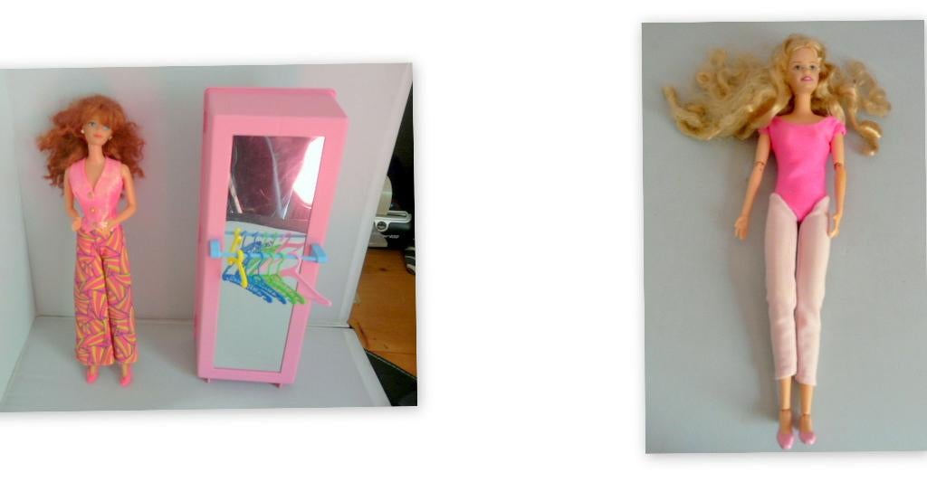 Barbie met kleding kast en als balletdanseres, Kinderen en Baby's, Speelgoed | Poppen, Ophalen of Verzenden, Zo goed als nieuw