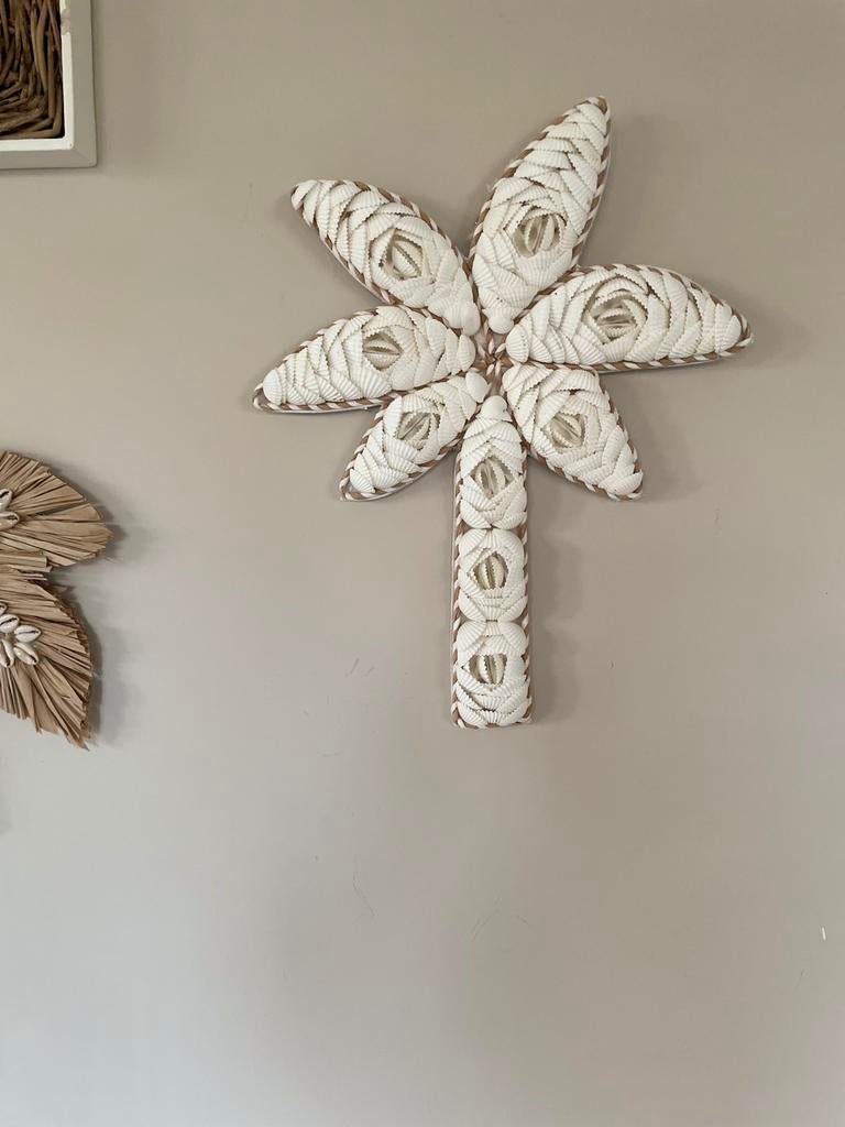 Nieuw palmboom witte schelpen, Huis en Inrichting, Woonaccessoires | Wanddecoraties, Ophalen of Verzenden, Nieuw