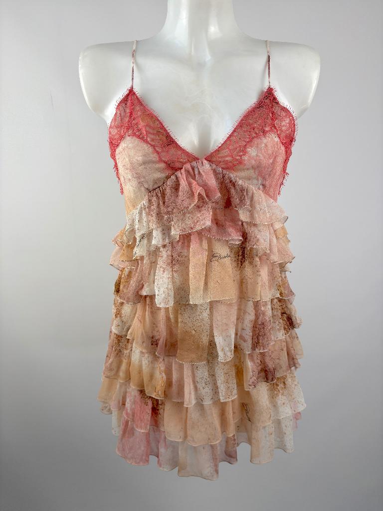 ELISABETTA FRANCHI Roze laagjes top Maat IT 40 - Eu 34, Kleding | Dames, Tops, Elisabetta Franchi, Ophalen of Verzenden, Zo goed als nieuw