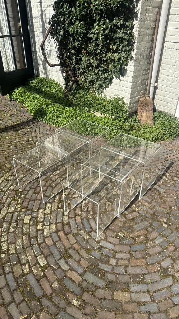 Plexiglas bijzettafels set, Ophalen, Zo goed als nieuw