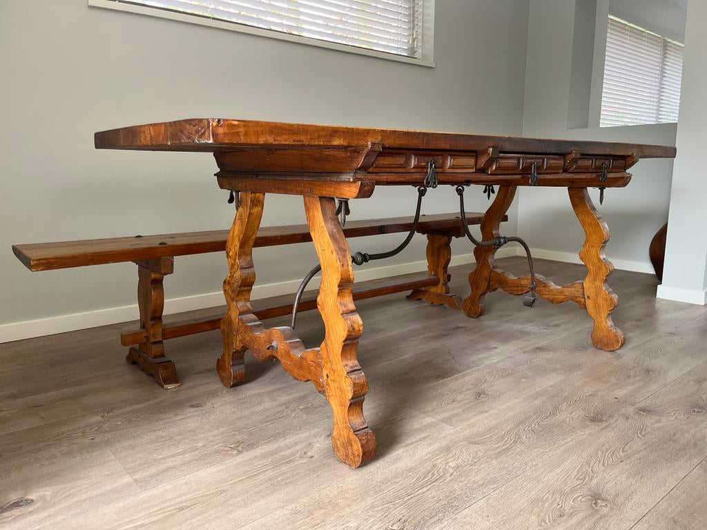 Kloostertafel met bank, Antiek en Kunst, Ophalen