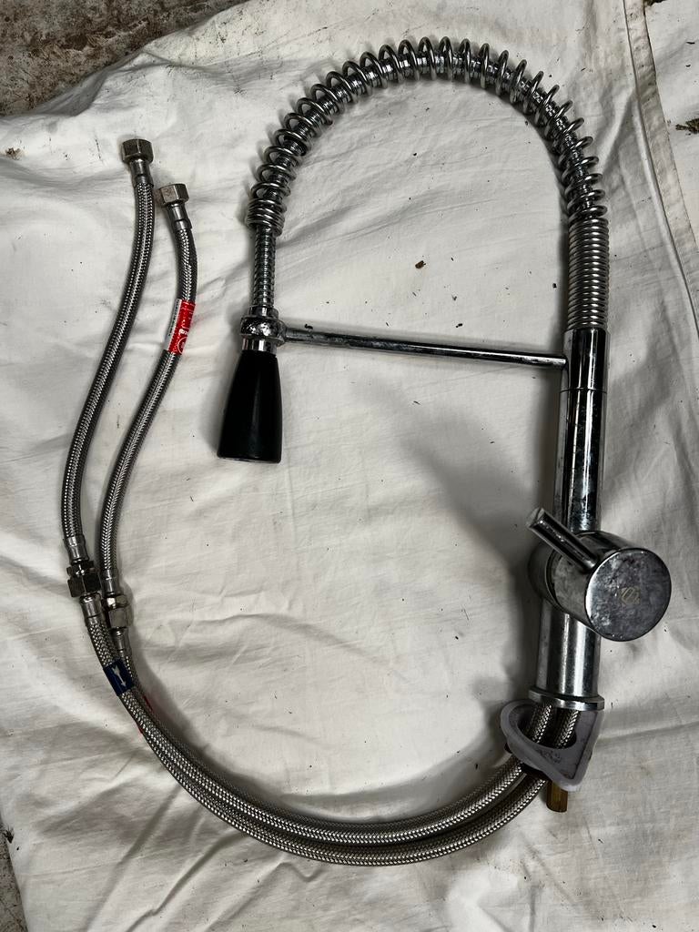 Keukenkraan met spiraal en uittrekbare sproeikop, Ophalen, Gebruikt, Rvs, Kraan