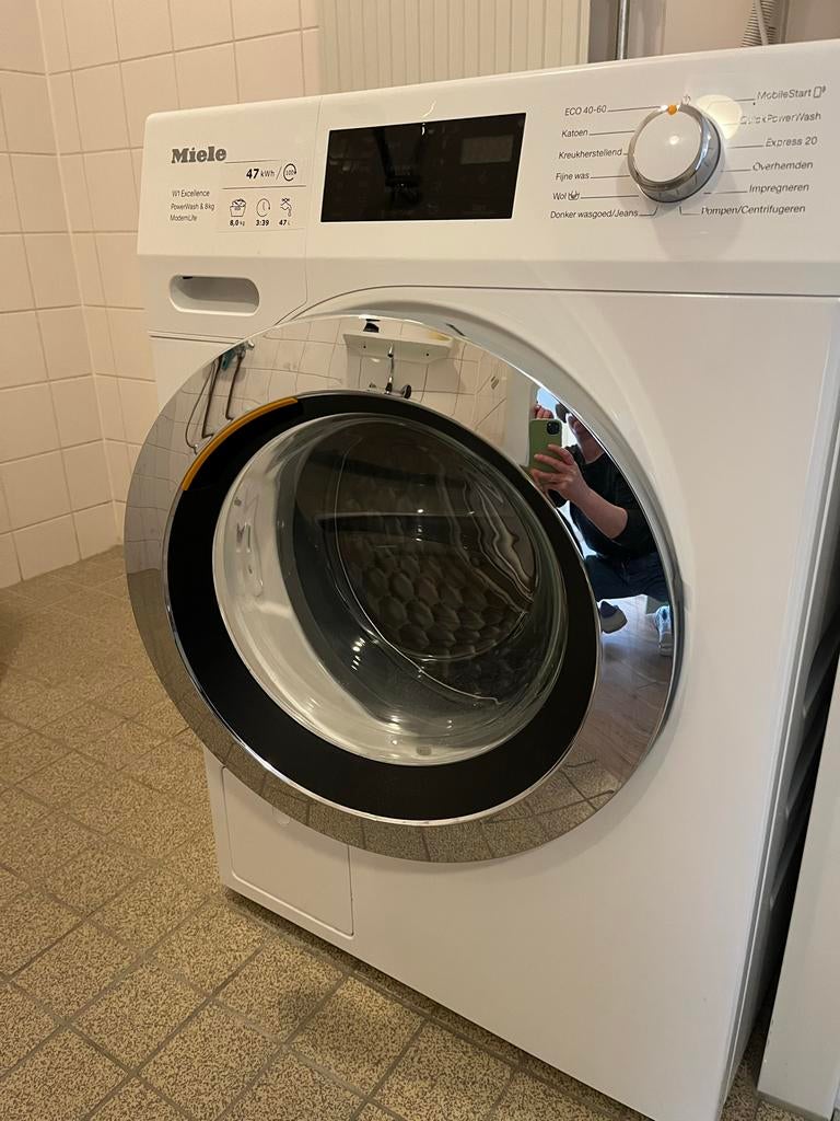 Miele W1 Excellence PowerWash 8kg wasmachine, Ophalen, Gebruikt, 8 tot 10 kg, 1600 toeren of meer