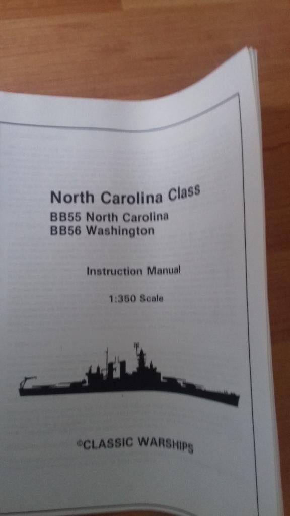 Schaalmodel van USS North Carolina, 1/350, Classic Warships, Hobby en Vrije tijd, Modelbouw | Boten en Schepen, Ophalen of Verzenden