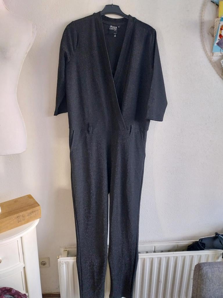 Zwarte jumpsuit met glitter maat L, Kleding | Dames, Jumpsuits, Zwart, Party collection, Maat 42/44 (L), Ophalen of Verzenden