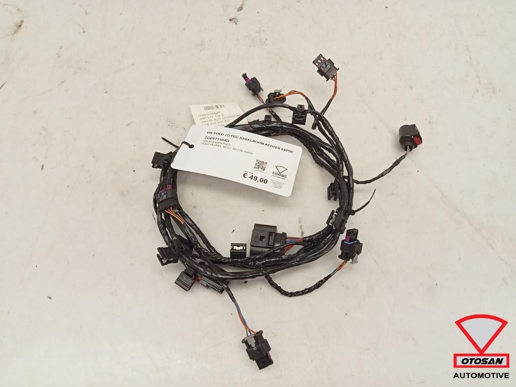 VW Polo 2G 2017+ PDC Kabelboom Achter 6xPDC 2G0971104D