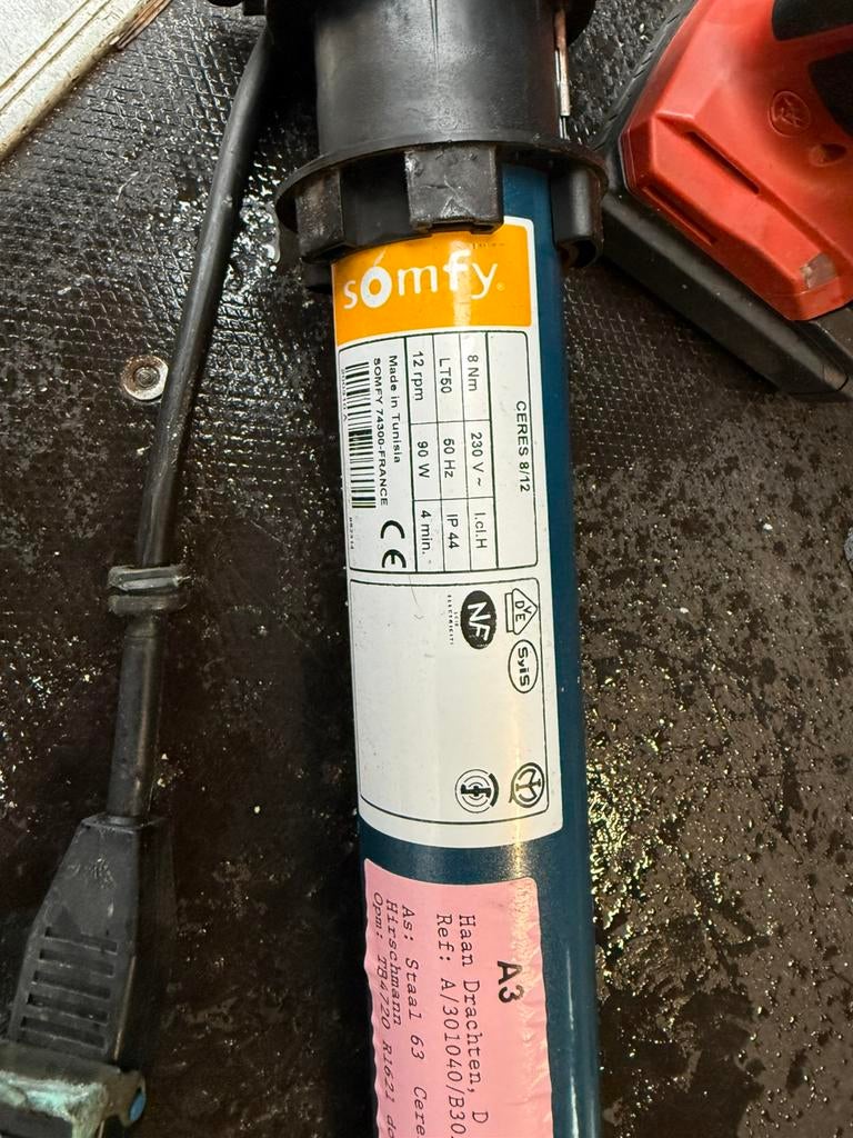 Somfy Buismoter 8 nm 8 stuks, Wit, Ophalen of Verzenden, Zo goed als nieuw, Minder dan 100 cm