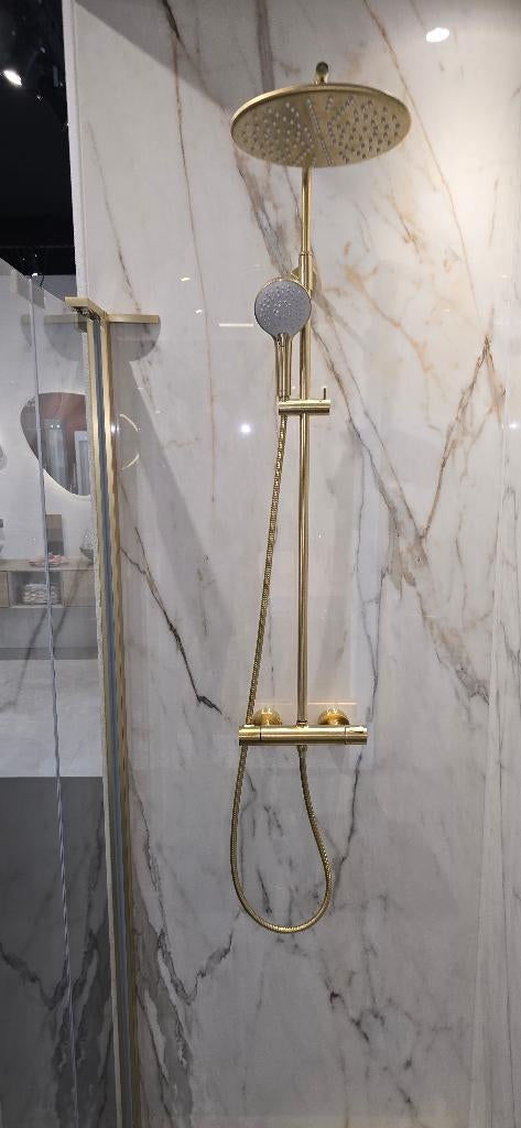 Damixa Silhouet doucheset mat messing - showmodel, Ophalen, Nieuw, Douche