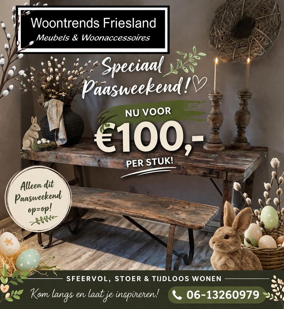 oude markttafel eettafel sidetable bureau aanbieding 100!!, Ophalen of Verzenden