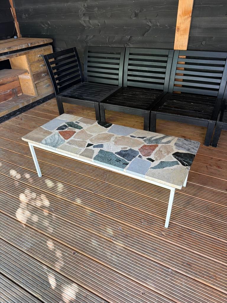 Vintage Terrazzo Tafel - Prachtige Kwaliteit en Kleuren, Ophalen, Overige materialen, Gebruikt, 100 tot 150 cm