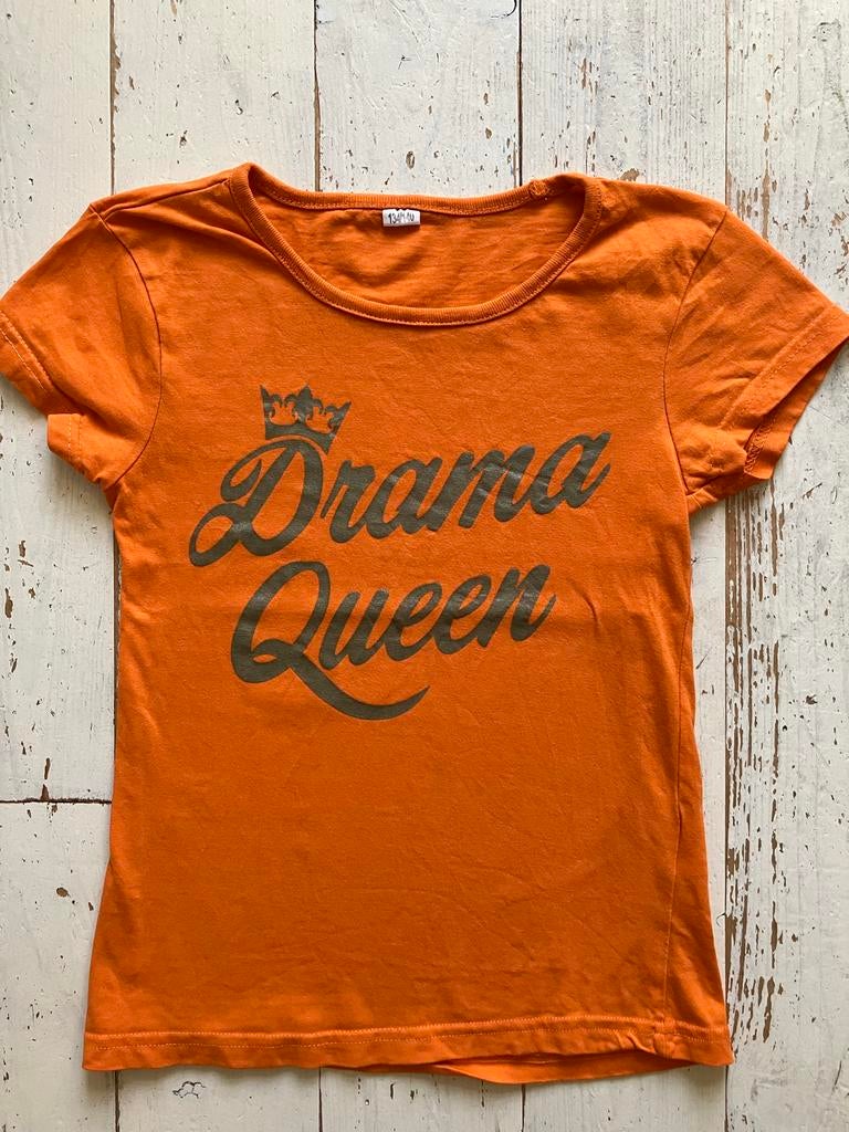 Oranje shirt 134 140 koningsdag, Kinderen en Baby's, Kinderkleding | Maat 134, Ophalen of Verzenden, Gebruikt, Meisje, Shirt of Longsleeve