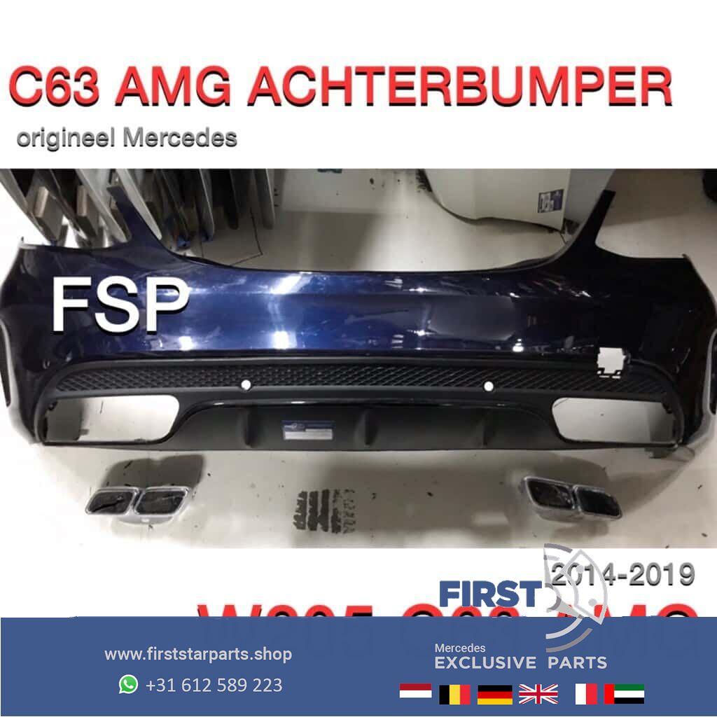 W205 C63 AMG ACHTERBUMPER + DIFFUSER Mercedes C Klasse 63 20, Gebruikt, -, Ophalen of Verzenden, Achter