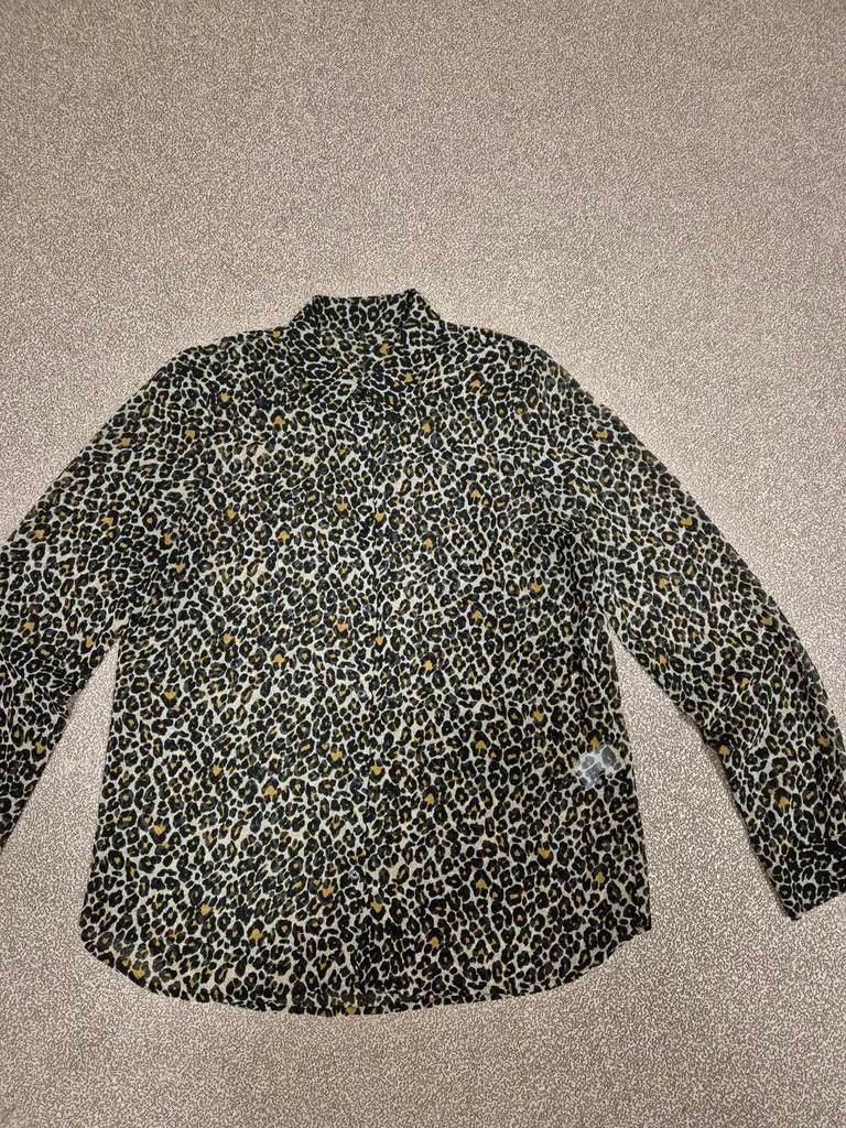 Shoeby panter blouse maat L, Maat 38/40 (M), Zwart, Ophalen of Verzenden, Zo goed als nieuw