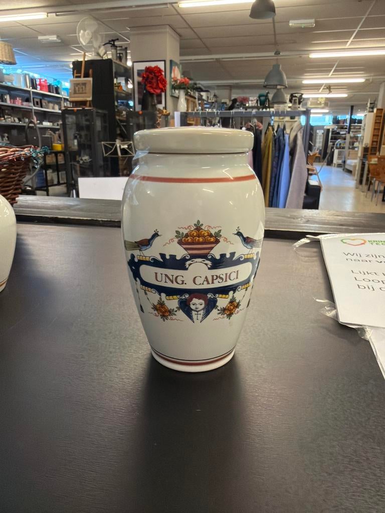 Vintage Apothekerspot "UNG. CAPSICI" - Decoratief, Ophalen